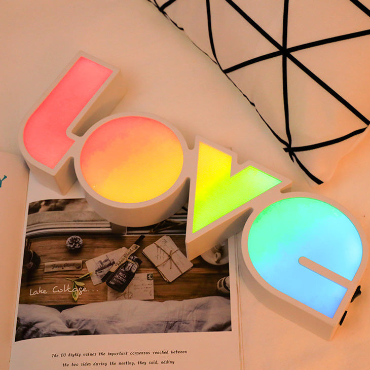 BowLift | Modern Art Deco waterproof PS LOVE letters LED table lamp for the bedroom