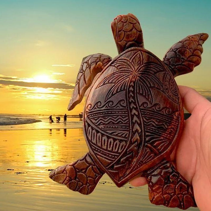 Wood sculpture Hawaii turtle | Bowlift