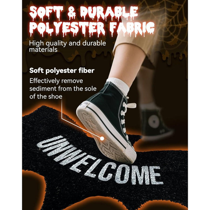 BowLift | UNWELCOME Halloween Bat Doormat – Spooky Decorative Entry Rug for Porch, Patio, or Indoor Use