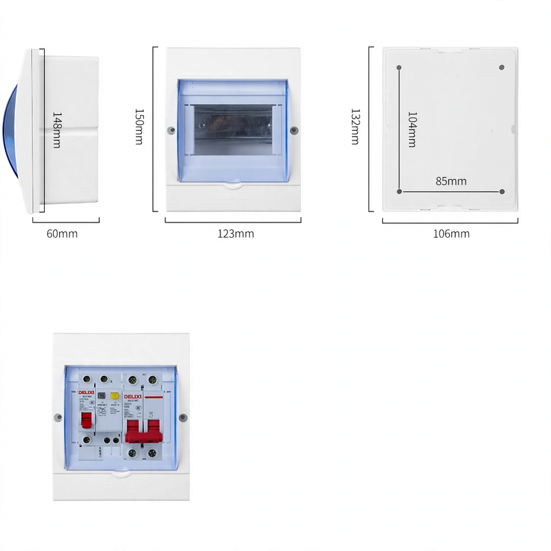 Distribution box for electrical installation, 2–16 circuits