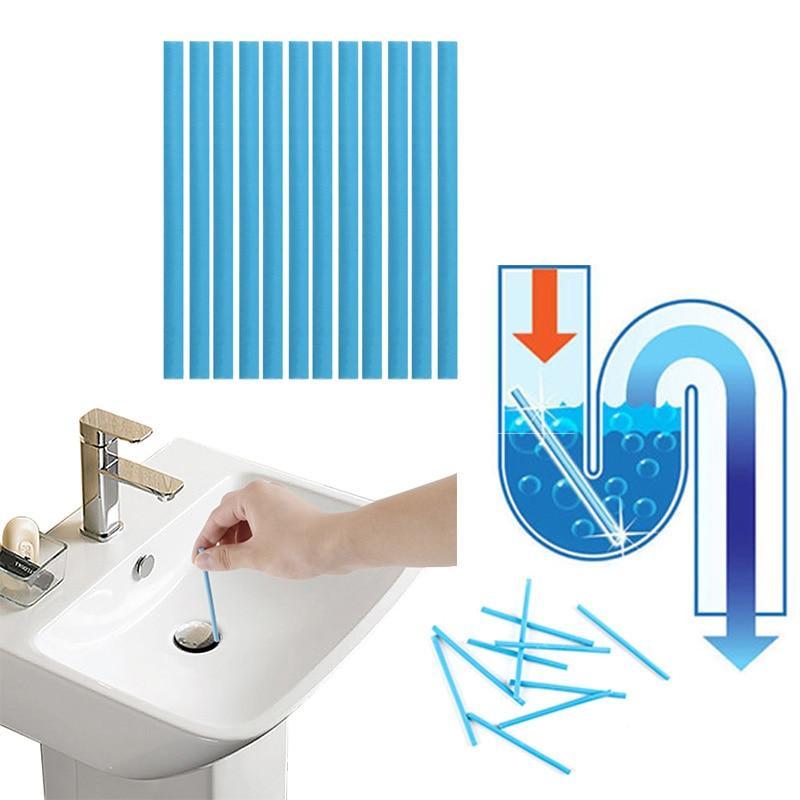 BowLift | IcoolGadgets 12pcs/Pack Sani Sewer Rod Drain Cleaner Sticks Kitchen Toilet Bathtub Sewage Decontamination To Deodorant Sewer Stop Clogs tools