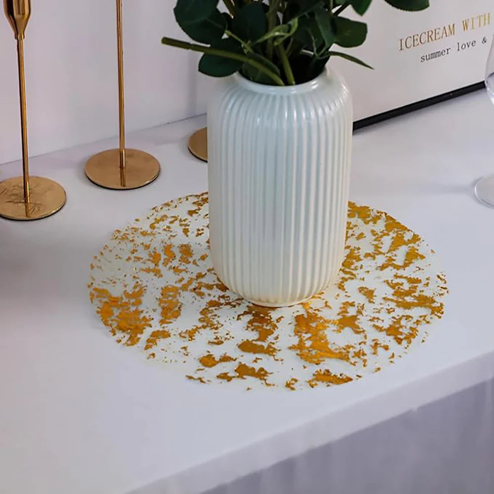 12pcs Disposable Gold Decoration Placemats Set Table Mat Kitchen Tools | Bowlift