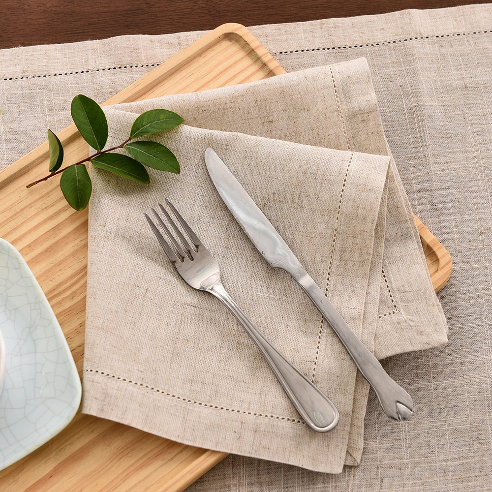 12pcs Linen Party Table Cloth Dinner Napkin Restaurant Napkins | Bowlift