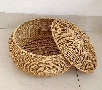 BowLift | Dome-Shaped Knitted Rattan Basket with Lid