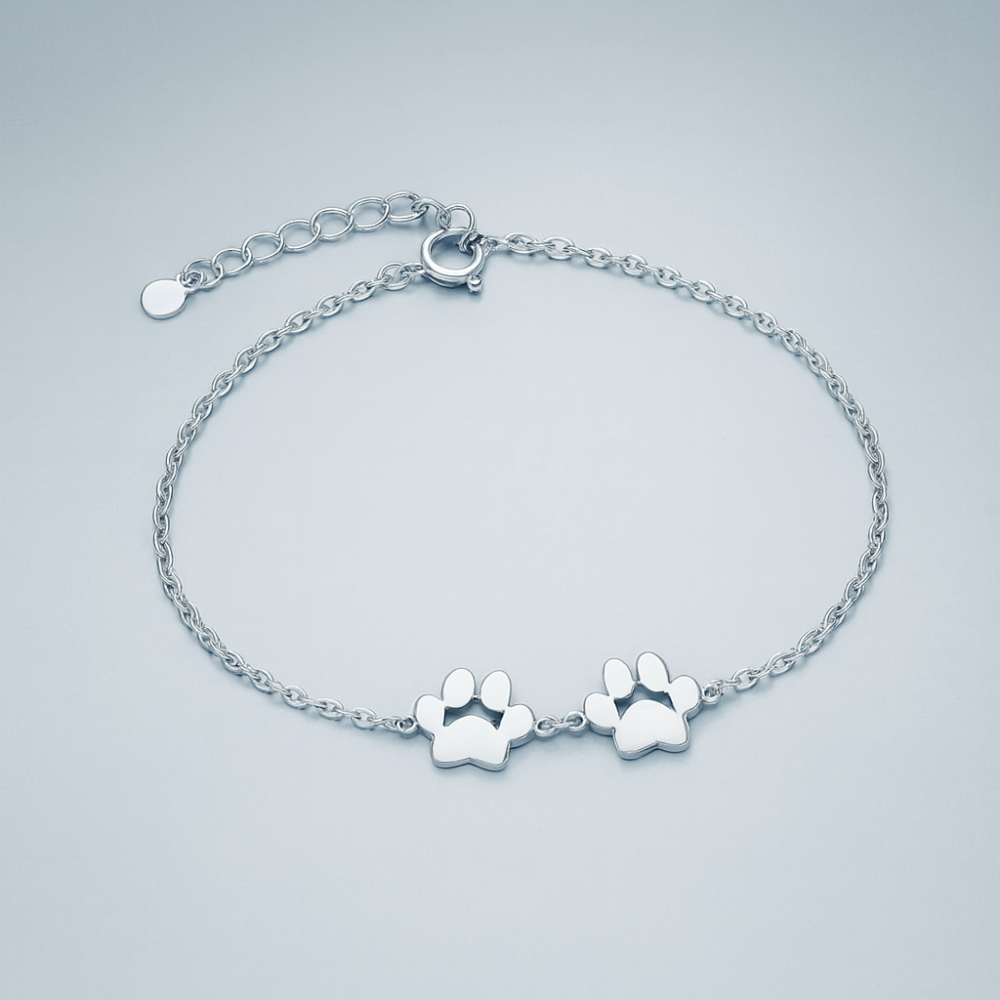 BowLift | Bracelet Personalized Paw Print Engraved Stainless Steel Adjustable