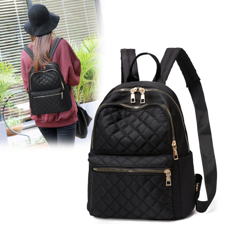Quilted Zippered Backpack Bowlift