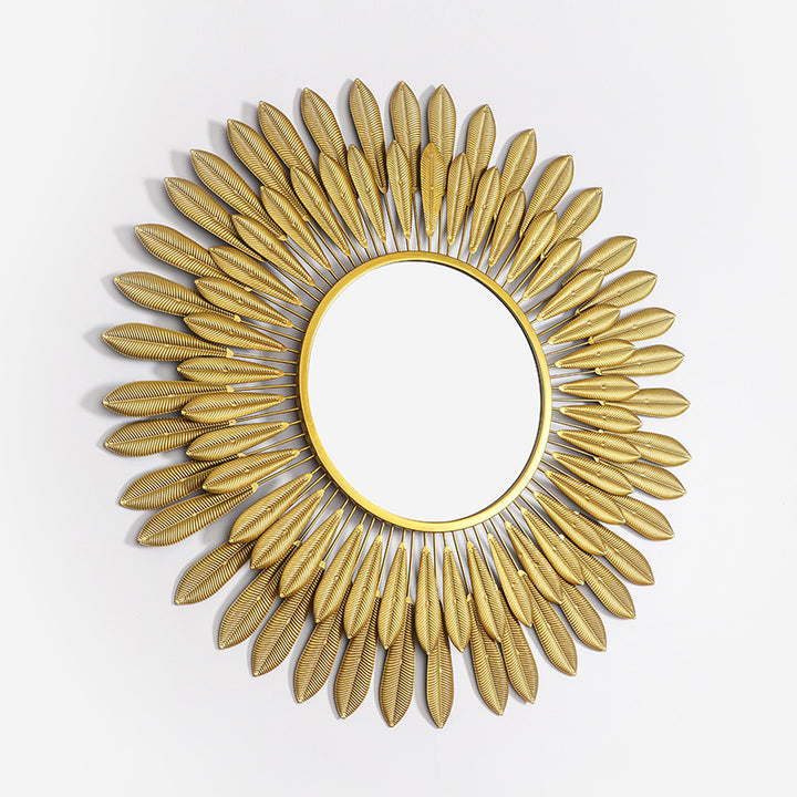 Ornamental Leaf-Designed Wall Mirror Bowlift