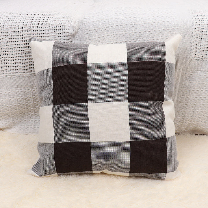 Square Gingham Weave Throw Pillow with Removable Cover