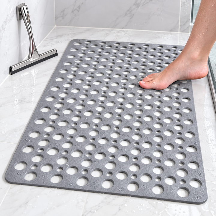 Drainage Bath Mat with Perforated Anti-Slip Surface Bowlift