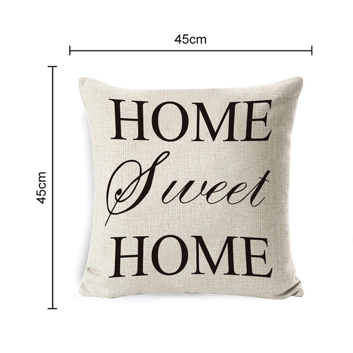 Concentric Square Linen-Texture Throw Pillow Cover with Modern Geometric Print
