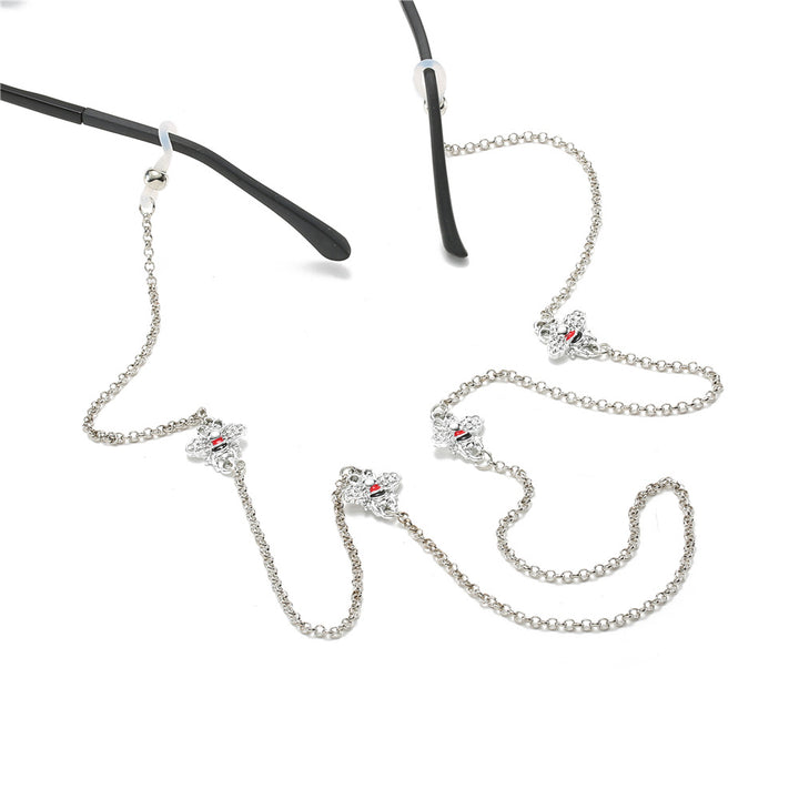 Elegant Crystal-Embellished Eyewear Holder Chain Bowlift