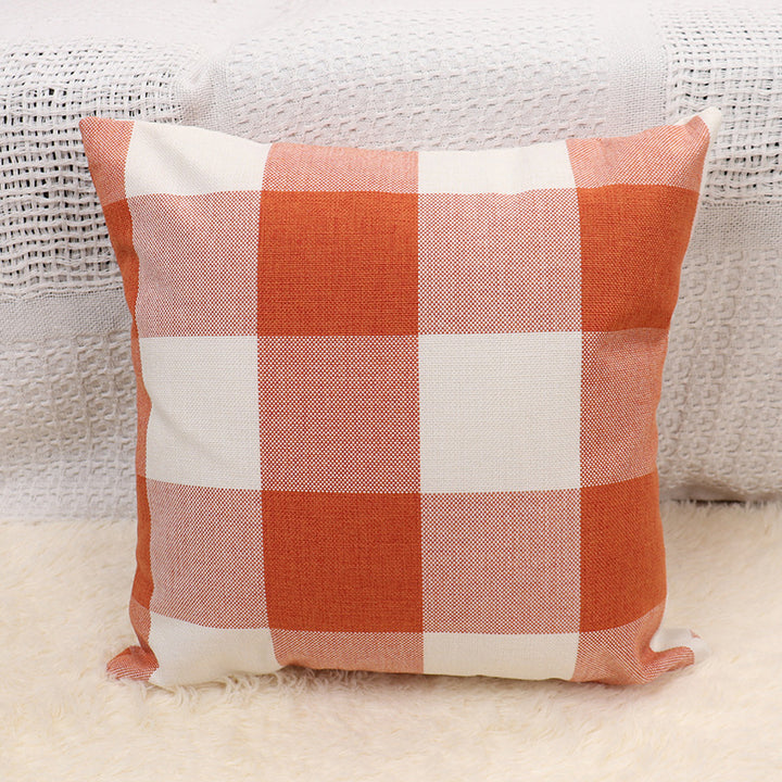 Square Gingham Weave Throw Pillow with Removable Cover