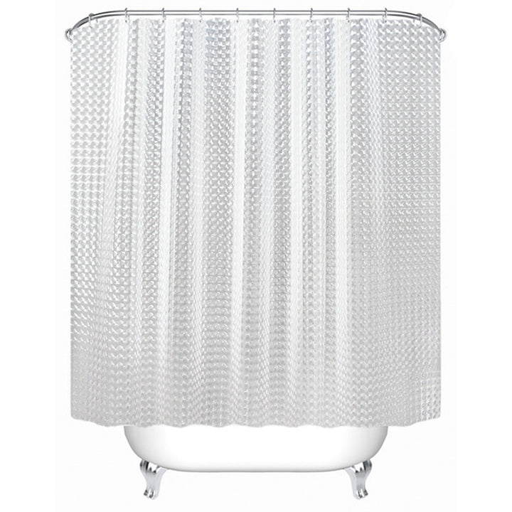 Textured Water-Repellent Shower Curtain Bowlift