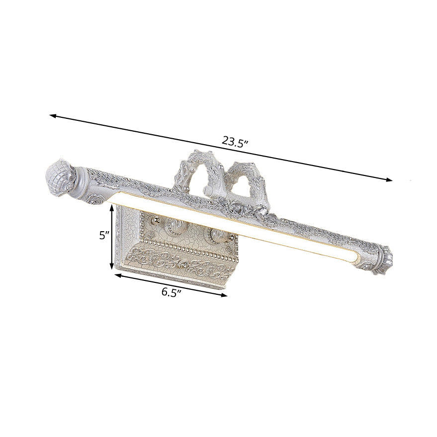 BowLift | Vintage LED Wall Light with Metal Shade White Etched Tube Vanity Wall Light for Bathroom, 20.5"/23.5" Width
