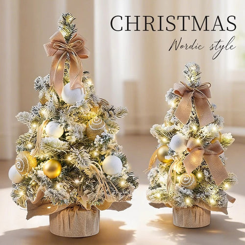 Mini Christmas tree with bow decoration, PVC