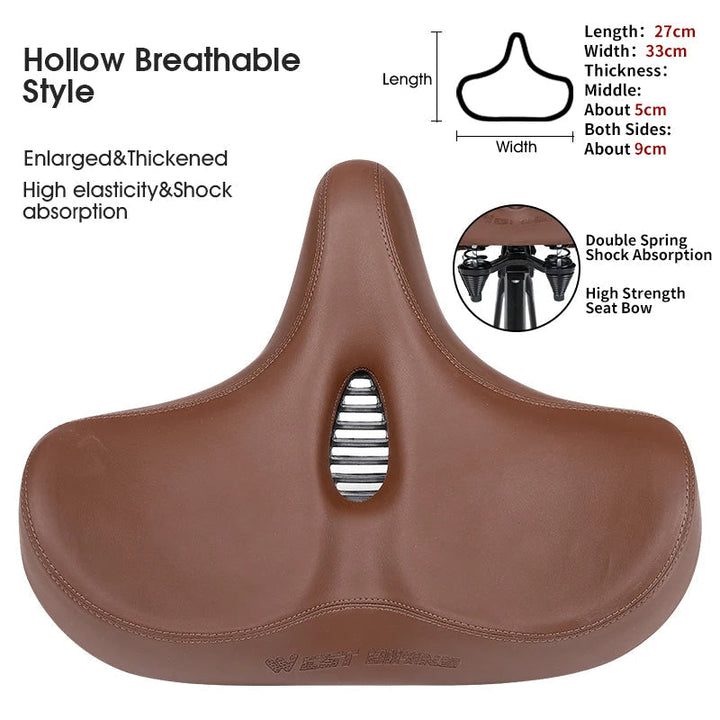BowLift | Wide Ergonomic Bike Saddle – Comfortable Saddle with Shock Absorption for City and Mountain Bikes