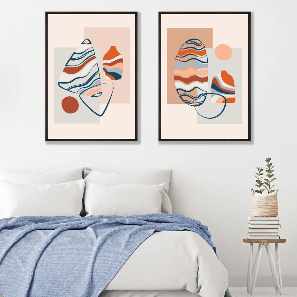 Boho Pastel Shapes Set of 2 Art Prints | Bowlift