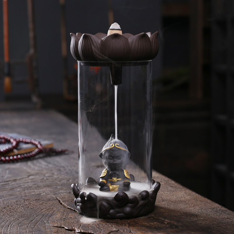 Elegant Lotus-Shaped Incense Waterfall Holder