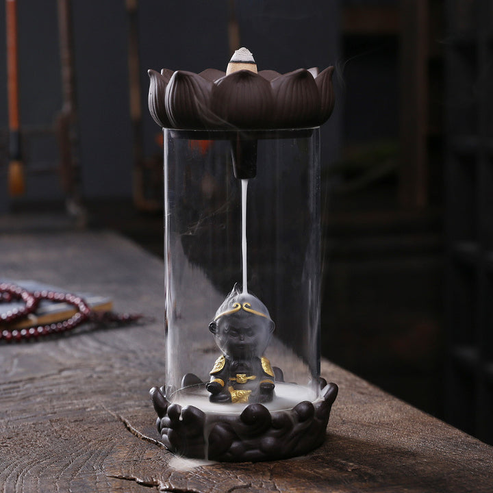 Elegant Lotus-Shaped Incense Waterfall Holder