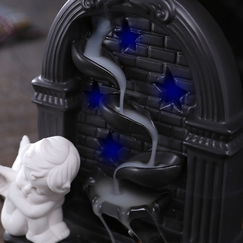 Decorative Angel-Themed Incense Waterfall Holder