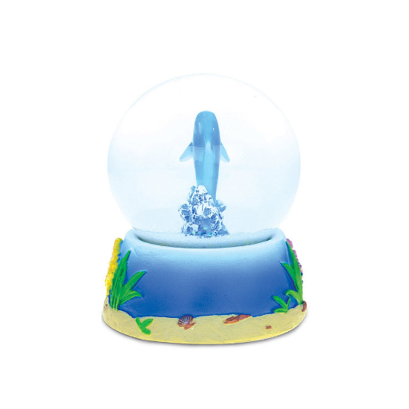 Dolphin-Themed Snow Globe Figurine
