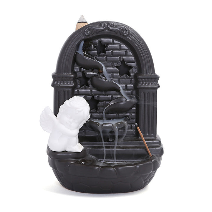 Decorative Angel-Themed Incense Waterfall Holder