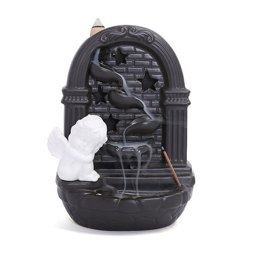 Decorative Angel-Themed Incense Waterfall Holder