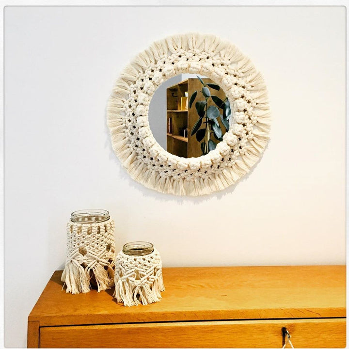 Decorative Macrame Wall Mirror Bowlift