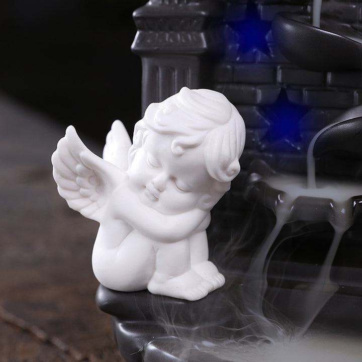 Decorative Angel-Themed Incense Waterfall Holder