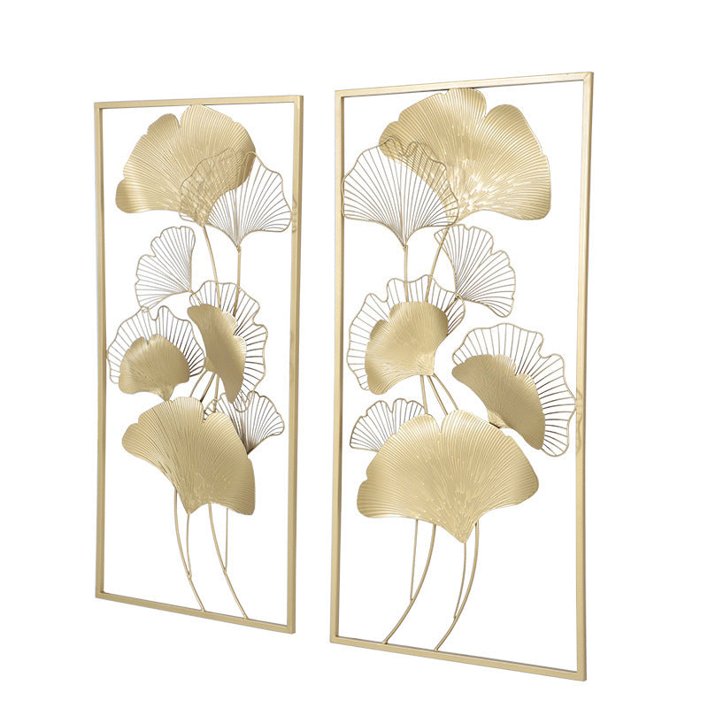Elegant Ginkgo Leaf Metal Wall Art Sculpture Bowlift