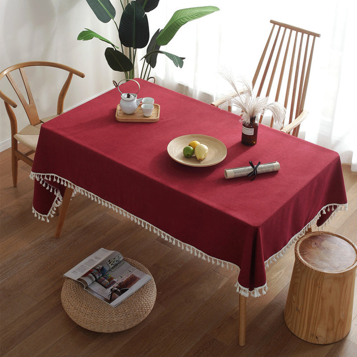 Elegant Tassel Edge Tablecloth
