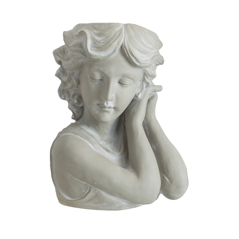 Artistic head sculpture flower pot Bowlift