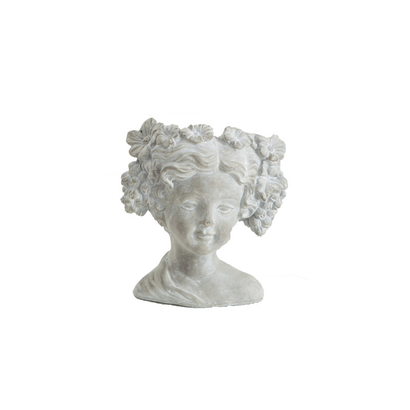 Artistic head sculpture flower pot Bowlift