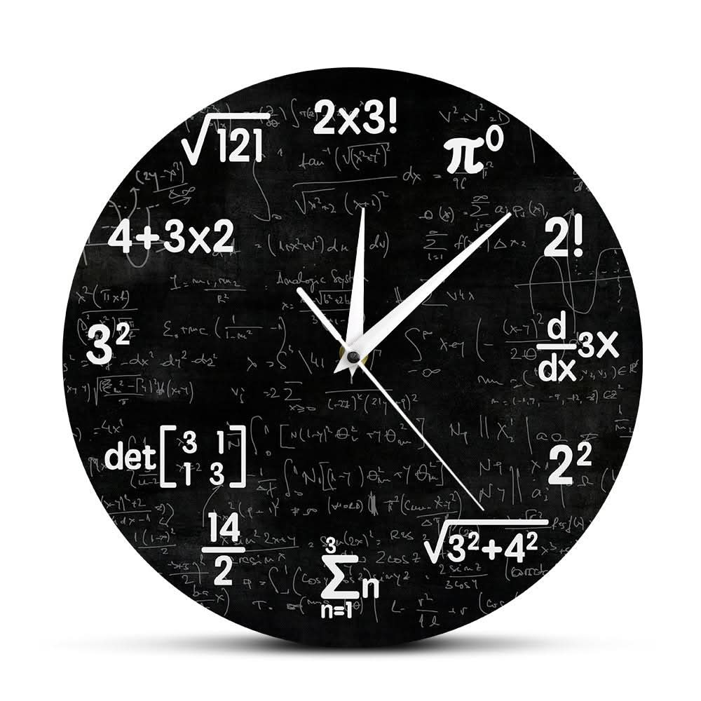 BowLift | Mathematical Wall Clock with Black Symbol Design
