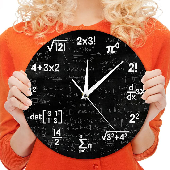 BowLift | Mathematical Wall Clock with Black Symbol Design
