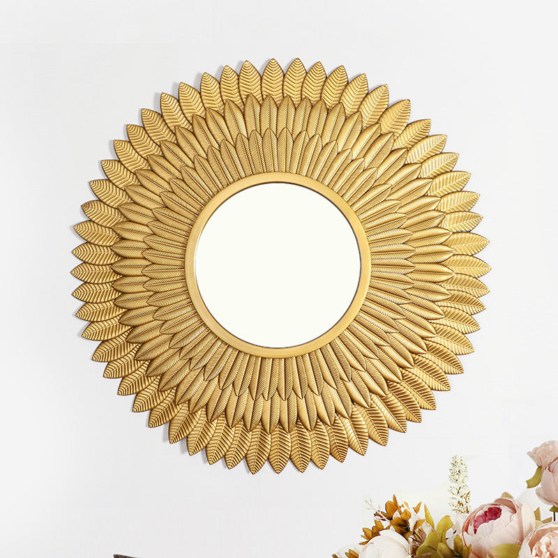 Leaf-Themed Decorative Wall Mirror Bowlift