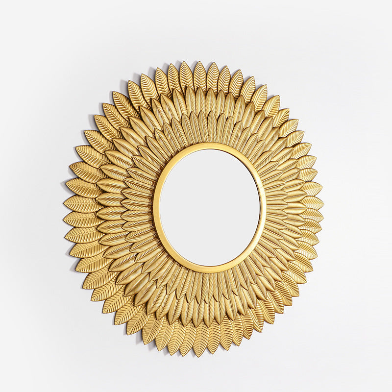 Leaf-Themed Decorative Wall Mirror Bowlift