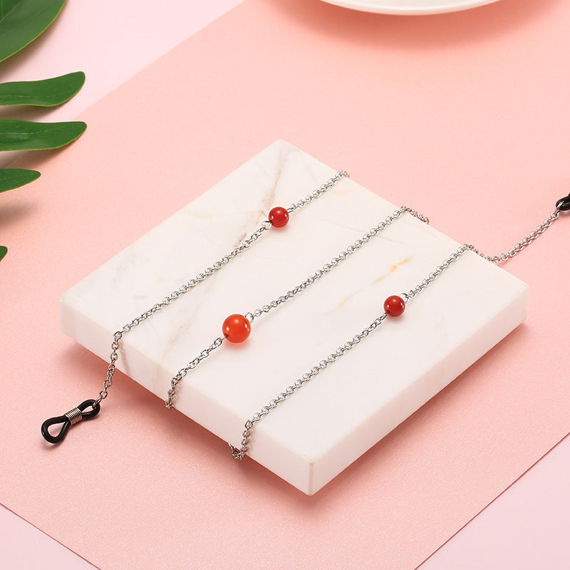 Pearl-Accented Eyewear Chain Bowlift