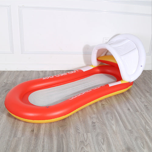 Inflatable Lounge Float with Canopy Bowlift