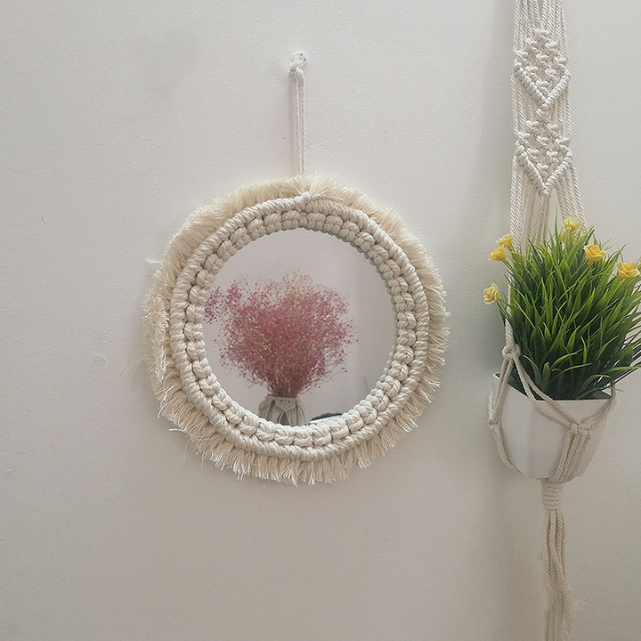 Decorative Macrame Wall Mirror Bowlift