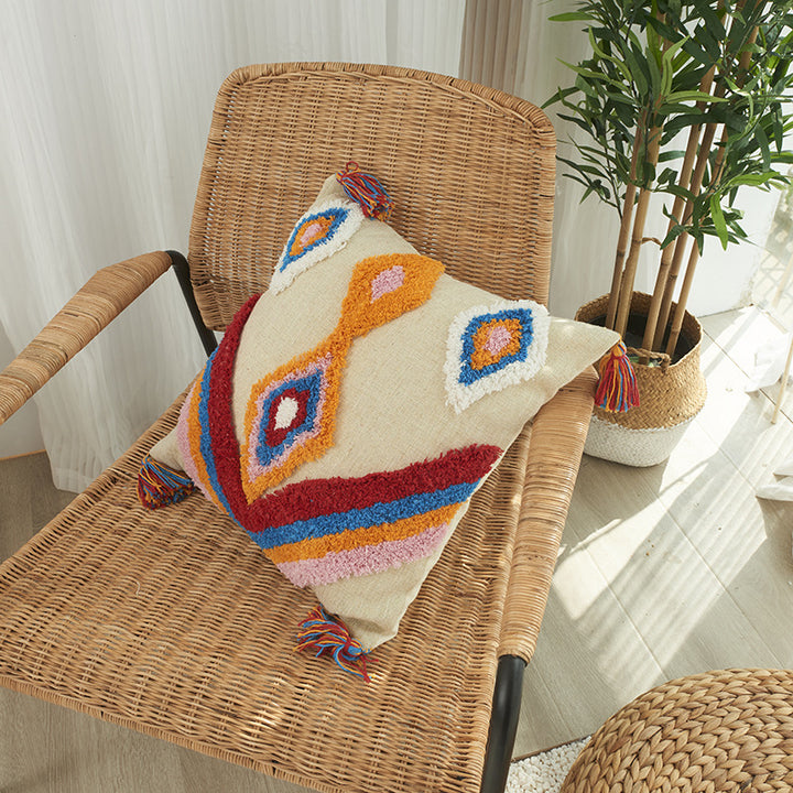 Textured Boho Chic Throw Pillow