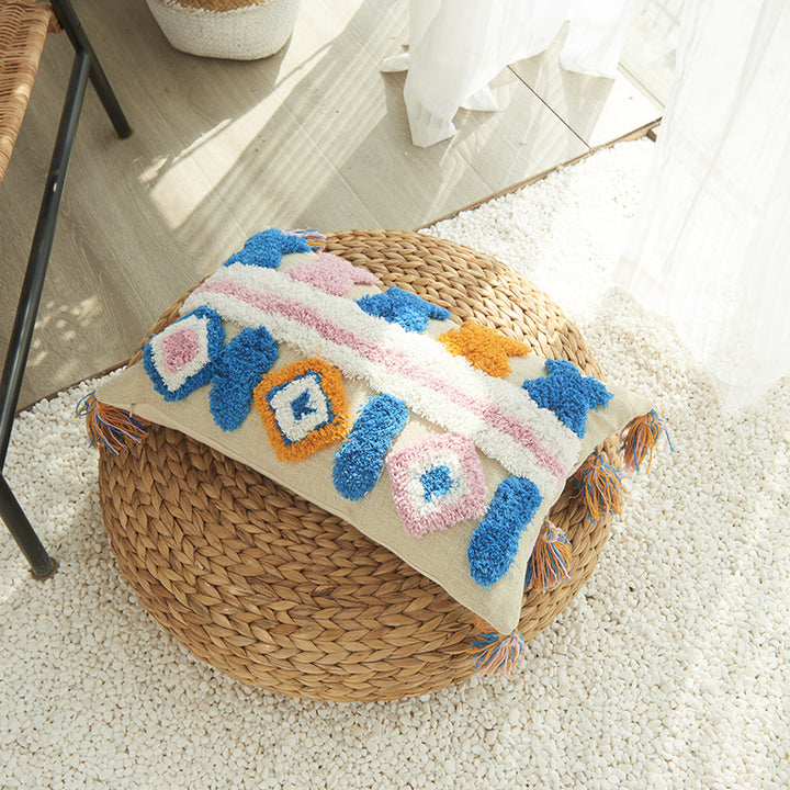 Textured Boho Chic Throw Pillow