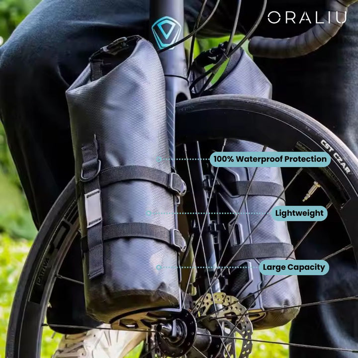 BowLift | Waterproof Front Fork Bike Bags – 5-7L Pannier Set for Long Rides & Bikepacking