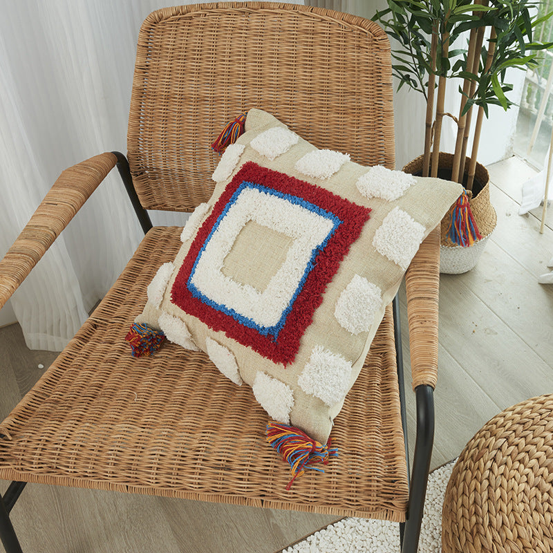 Textured Boho Chic Throw Pillow