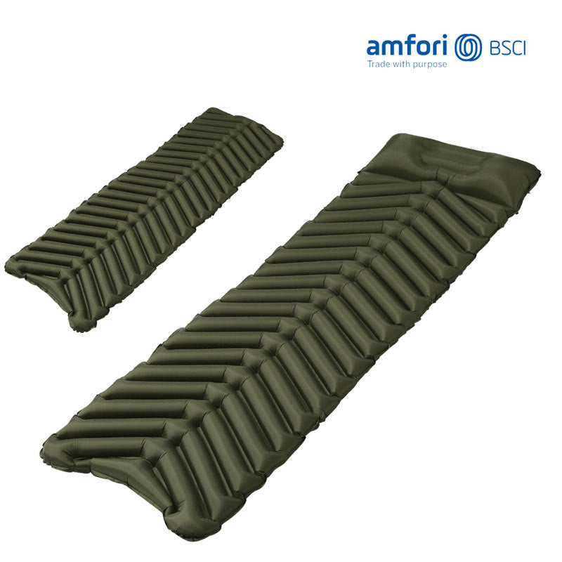 lightweight insulated inflatable camping sleeping pad with ergonomic air cell design Bowlift
