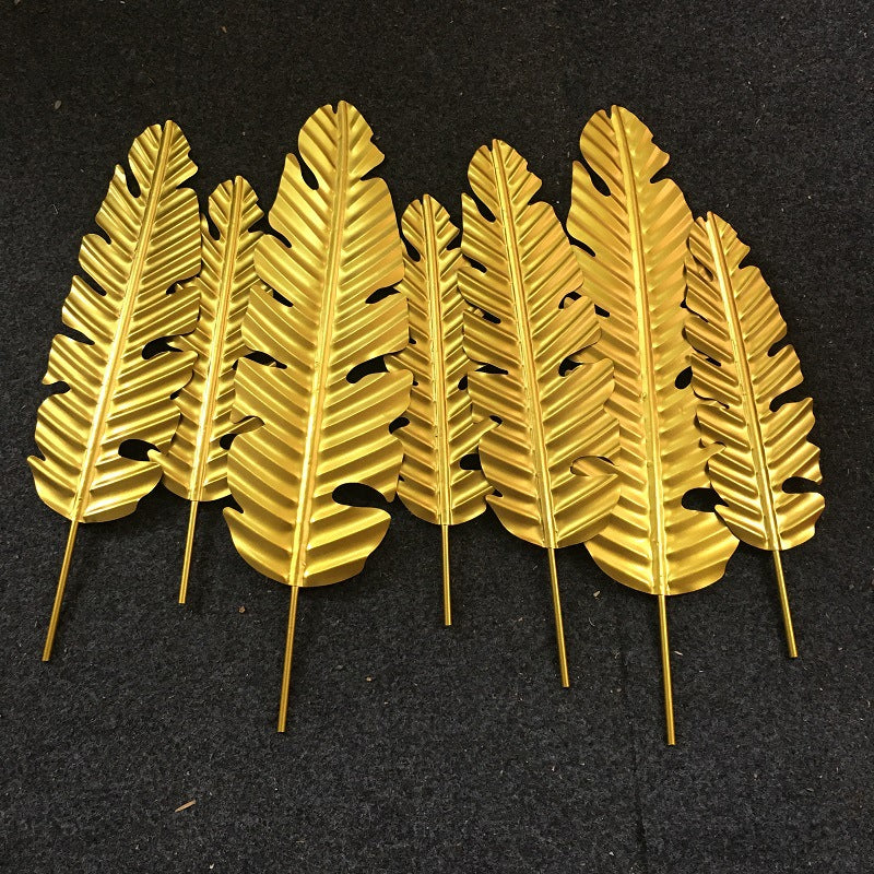 Decorative Metallic Leaf Wall Art Set Bowlift