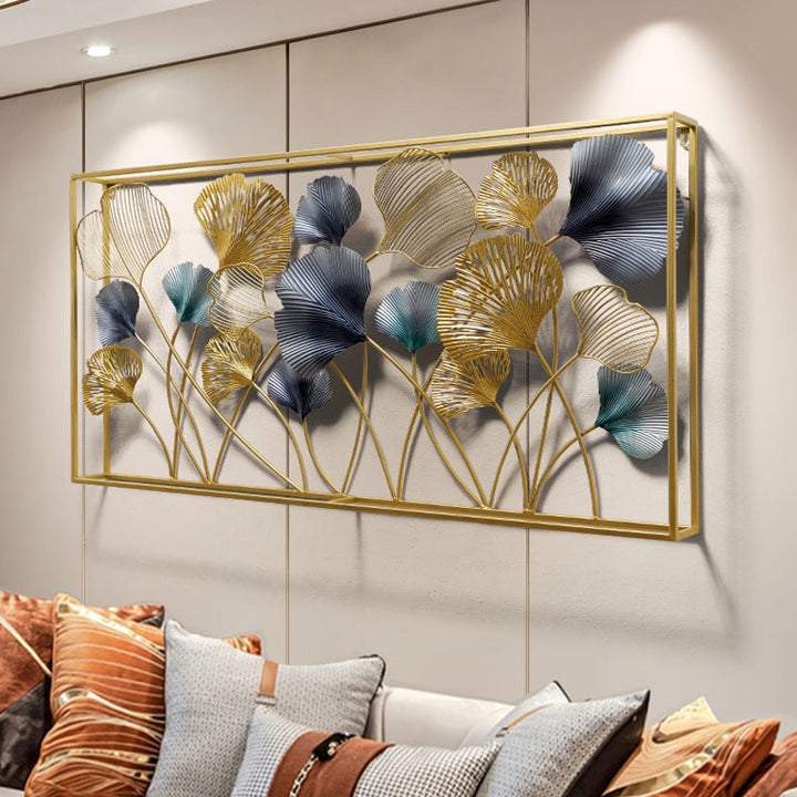 Decorative Metal Wall Art Sculpture with Ginkgo Leaf Design Bowlift 1789208504