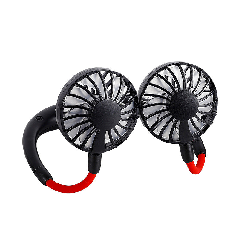 Unisex portable neck fan with dual flexible fans and rechargeable battery Bowlift