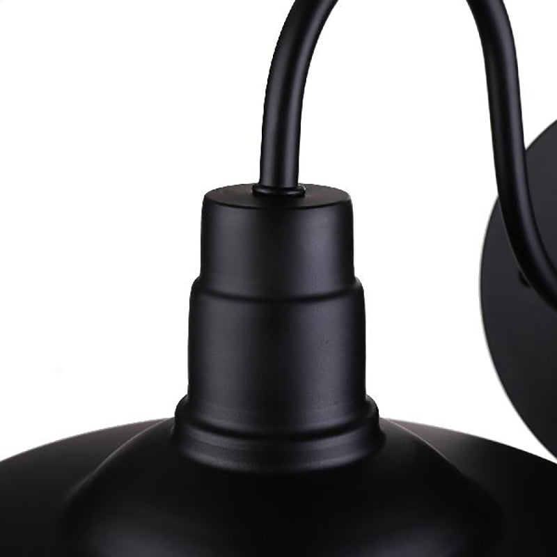 BowLift | Barn Kitchen Wall Light Fixture Industrial Metal 1 Light Black Sconces Light with Goose Neck Arm and Plug Cable