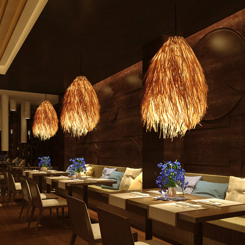 BowLift | RattanGlow Pendant Light - Elegant rattan hanging light with Asian influences